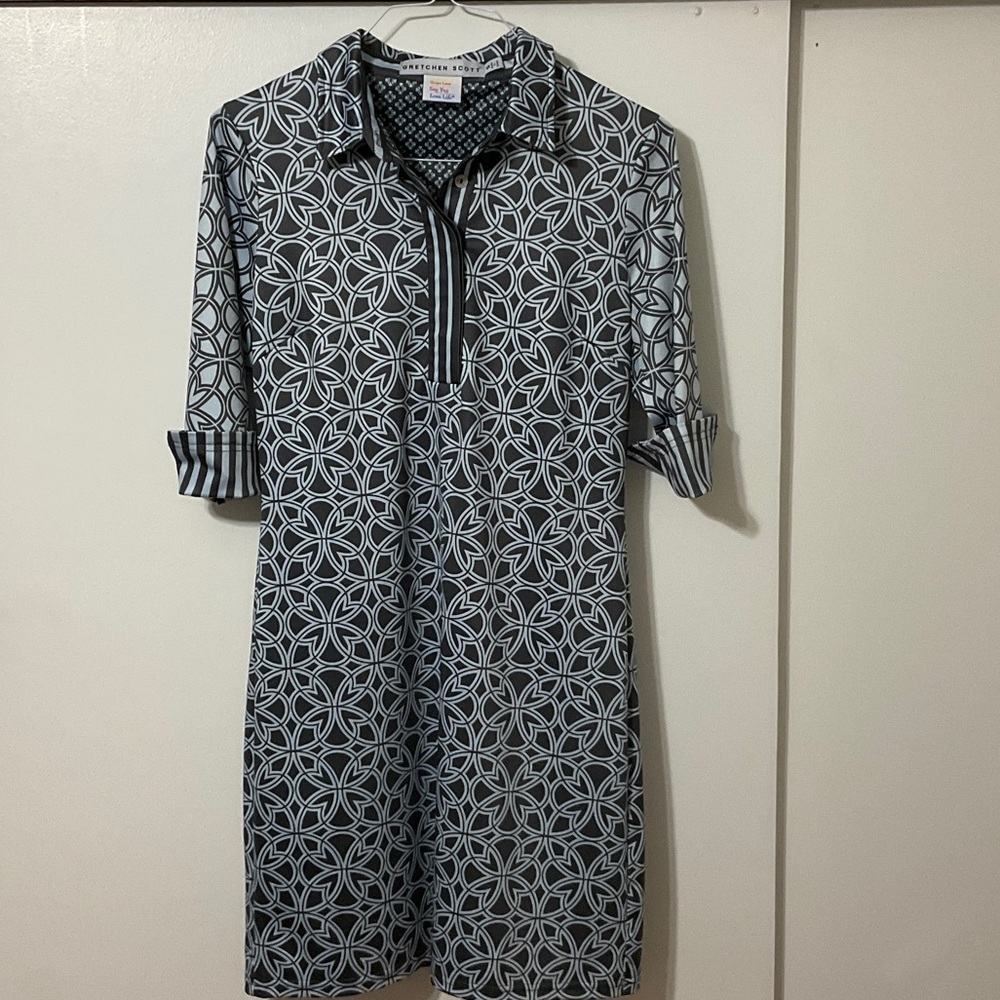 Gretchen Scott Designs Geometric 3/4 Sleeve Dress